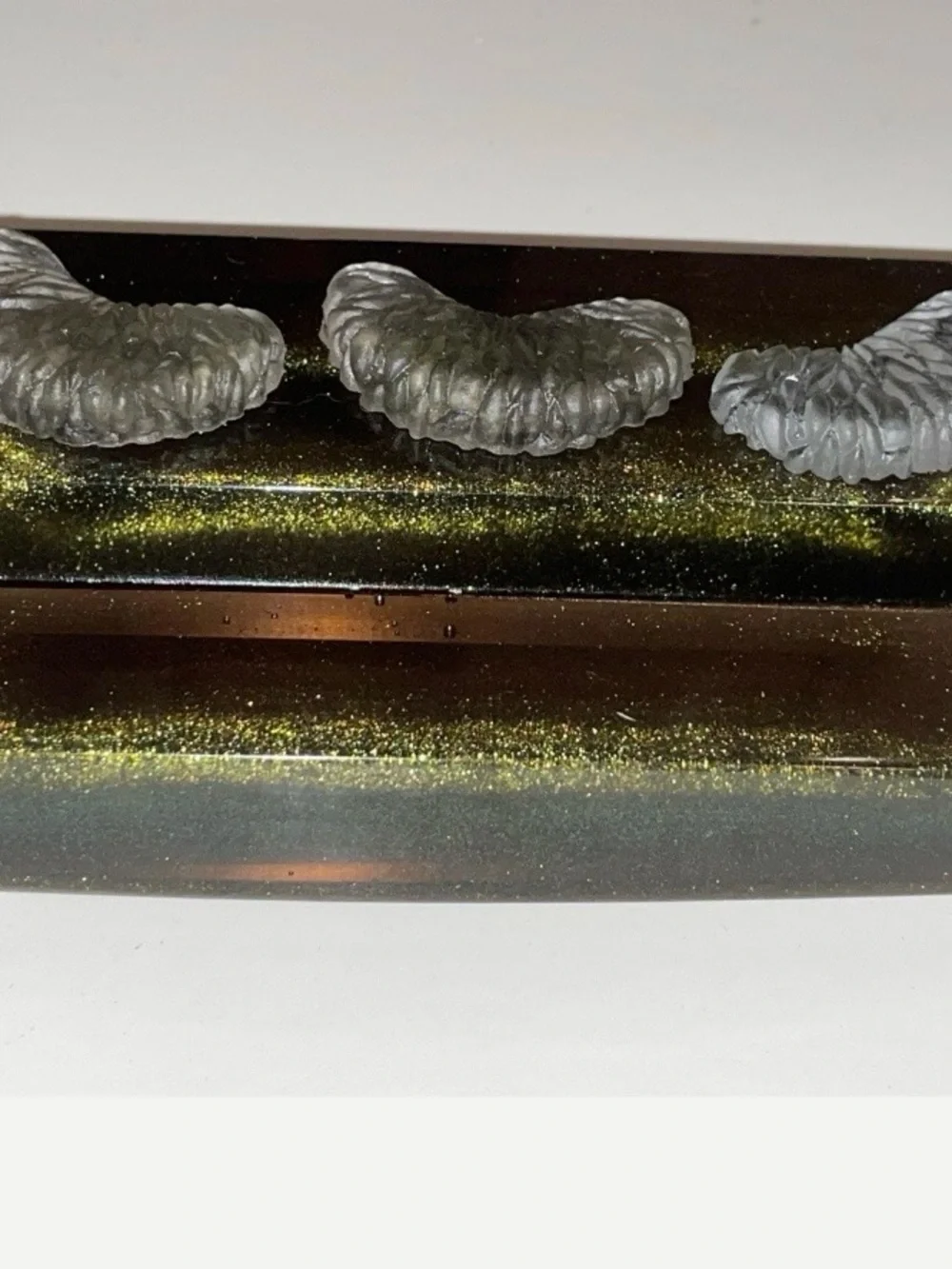 Black Glitter Galaxy Clear Citrus Slices Cell Phone Stand, Business Card Holder